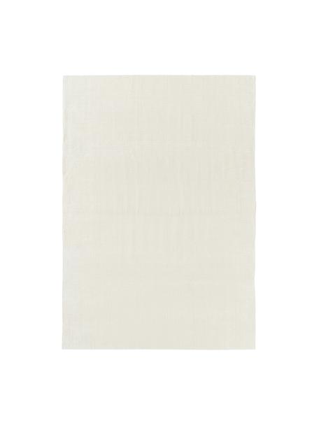 Alfombra artesanal de pelo corto Willow, 100% poliéster con certificado GRS, Blanco crema, An 120 x L 180 cm (Tamaño S)