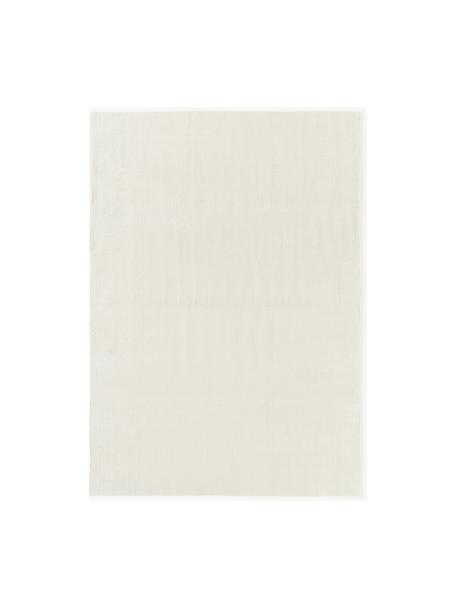 Handgewebter Kurzflor-Teppich Willow, 100% Polyester, GRS-zertifiziert, Cremeweiß, B 160 x L 230 cm (Größe M)
