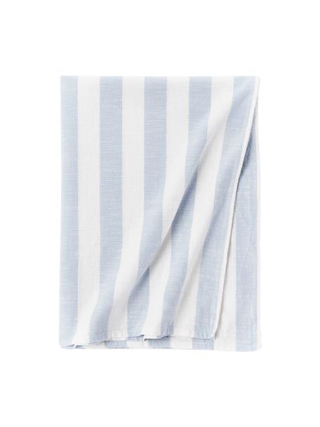 Nappe à rayures Strip, 100 % coton, Blanc cassé, lavande, 6-8 personnes (long. 200 x larg. 140 cm)