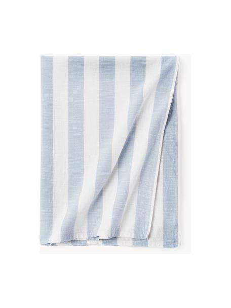 Tovaglia a righe Strip, 100% cotone, Bianco, azzurro, 6-8 persone (Larg. 200 x Lung. 140 cm)