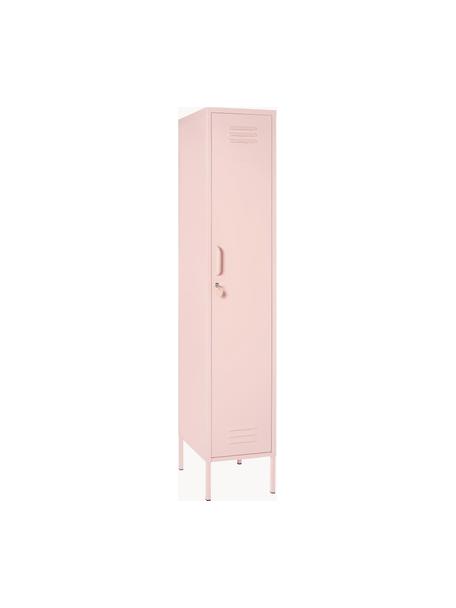 Armadietto piccolo Skinny, Acciaio verniciato a polvere, Rosa chiaro, Larg. 35 x Alt. 183 cm