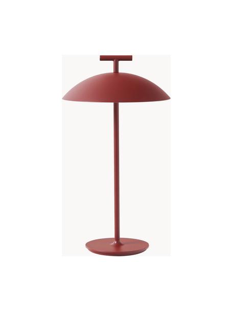 Lámpara de mesa LED regulable Mini Geen-A, portátil, Metal con pintura en polvo, Rojo ladrillo mate, Ø 20 x Al 36 cm