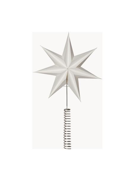 Cime de sapin de Noël Star Isa, Papier, métal, Blanc, larg. 21 x haut. 33 cm