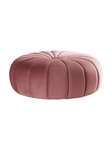 Fluwelen kinderpoef Terassa, Bekleding: fluweel (100% polyester), Frame: hout, Fluweel oudroze, Ø 57 x H 20 cm