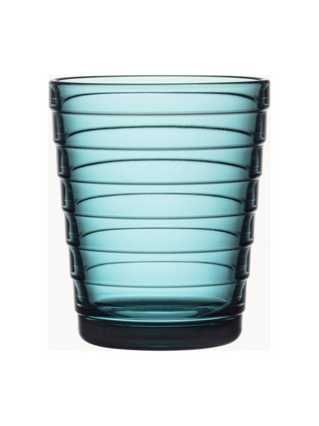 Verres à eau Aino Aalto, 2 pièces, Verre, Turquoise, transparent, Ø 7 x haut. 9 cm, 220 ml