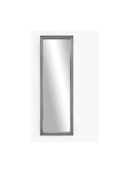 Specchio da parete barocco Muriel, Cornice: legno massiccio rivestito, Retro: pannello di fibra a media, Superficie dello specchio: lastra di vetro, Argentato, Larg. 50 x Alt. 150 cm