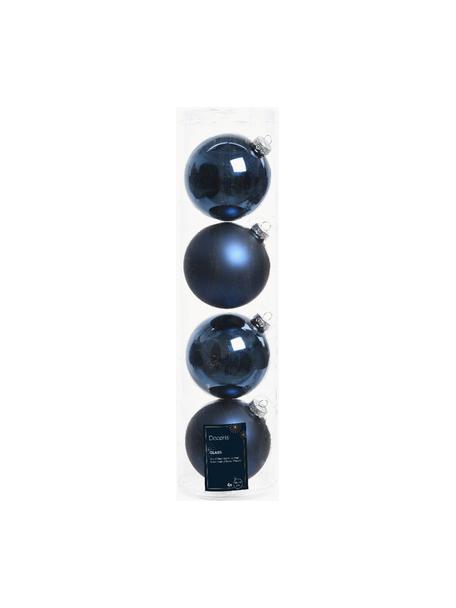 Boules de Noël Evergreen, sets de différentes tailles, Bleu, Ø 10 cm, 4 pièces