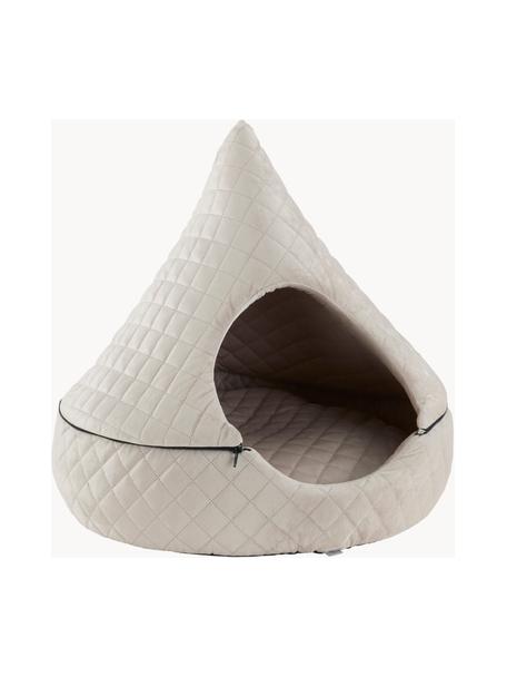 Lit en velours pour animaux domestiques Kylo, Beige clair, Ø 55 cm