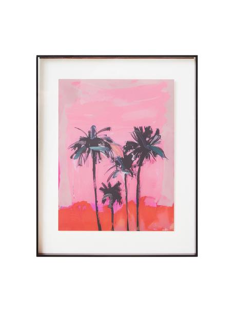 Handgefertigter Bilderrahmen Palms, Kunststoff, Schwarz, 40 x 50 cm