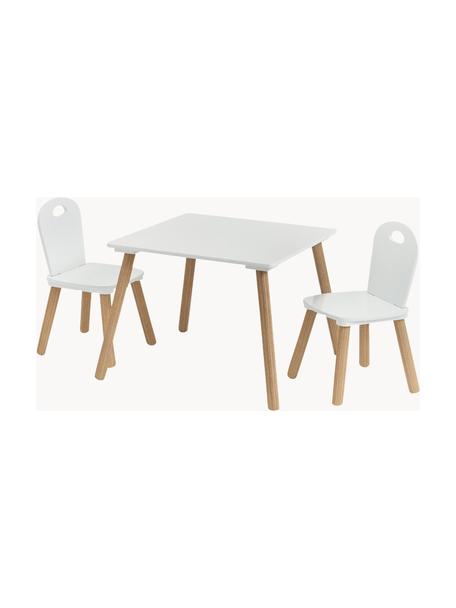 Meubles enfant Scandi, 3 élém., Blanc, bois clair, Lot de différentes tailles