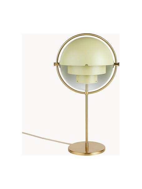 Lámpara de mesa grande regulable Multi-Lite, Aluminio recubierto, Verde claro mate, dorado mate, Ø 24 x Al 50 cm