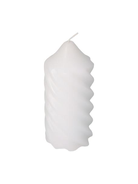 Pilier blanc Spiral, Cire, Blanc, Ø 7 x haut. 15 cm