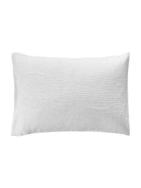 Fundas de almohada muselina de algodón Odile, 2 uds., Blanco, 50 x 70 cm