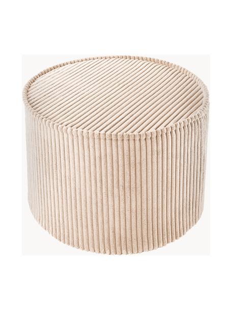 Detská menčestrová taburetka Sugar, Menčestrová béžová, Ø 40 x V 25 cm