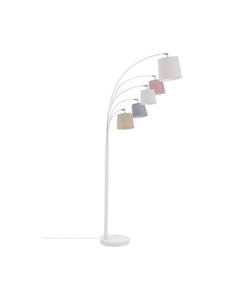 Grand lampadaire arc scandi Foggy, Blanc, tons pastels, larg. 80 x haut. 200 cm