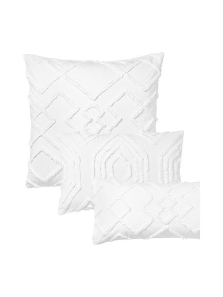 Kissenhülle Faith in Weiß mit getuftetem Rautenmuster, 100% Baumwolle, Weiß, B 50 x L 50 cm