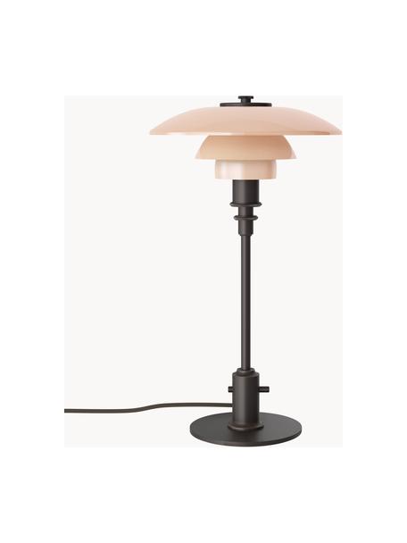 Malá stolní lampa PH 2/1, ručně foukaná, Lesklá světle béžová, matná černá, Ø 20 cm, V 36 cm