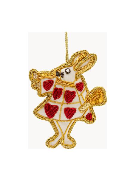 Addobbi per albero The White Rabbitb 2 pz, Fibra sintetica, Dorato, bianco latte, rosso, Larg. 10 x Alt. 11 cm
