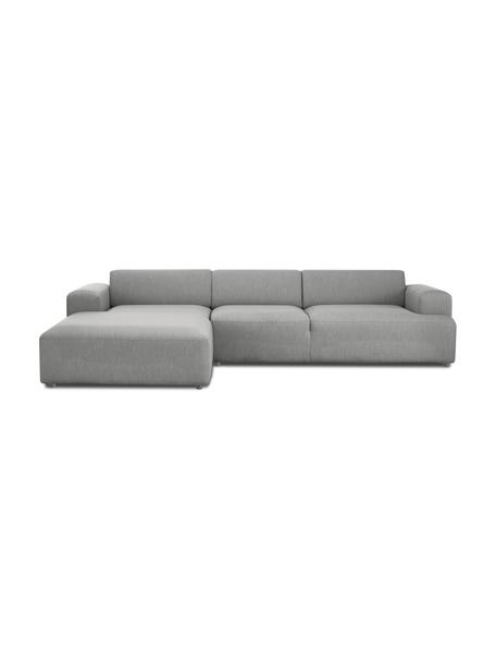 Sofá rinconera Melva (4 plazas), Tapizado: 100% poliéster Alta resis, Estructura: madera de pino maciza, ce, Patas: plástico, Tejido gris, An 319 x F 196 cm, chaise longue izquierda