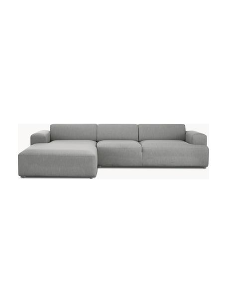 Ecksofa Melva (4-Sitzer), Bezug: 100% Polyester Der hochwe, Gestell: Massives Kiefernholz, FSC, Füße: Kunststoff, Webstoff Grau, B 319 x T 196 cm, Eckteil links