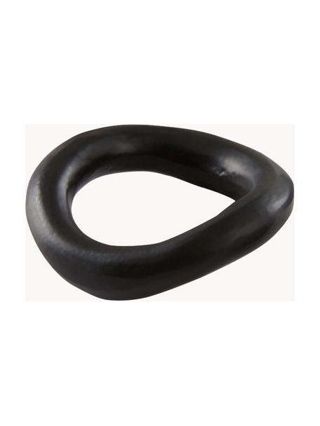Krúžok na obrúsky Parker, organický tvar, 4 ks, Hliník ošetrený práškovým náterom, Čierna, Š 6 x V 6 cm