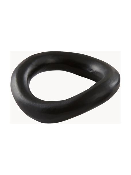 Servilleteros con forma orgánica Parker, 4 uds., Aluminio con pintura en polvo, Negro, An 6 x Al 6 cm