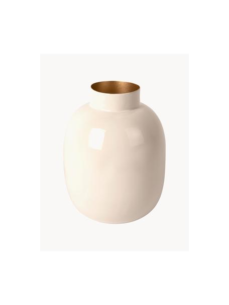Vase Mila, H 20 cm, Metall, beschichtet, Off White, Ø 7 x H 20 cm