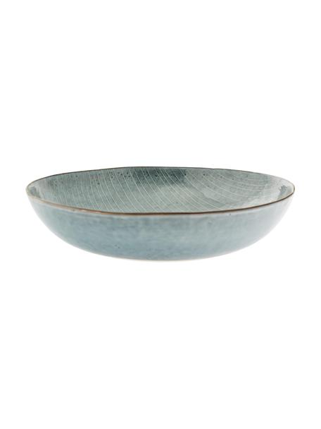 Ručne vyrobená servírovacia misa Nordic Sea, Ø 34 cm, Kamenina, Odtiene sivej a modrej, Ø 34 x V 8 cm