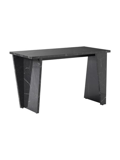 Pracovný stôl v mramorovom vzhľade Liam, MDF-doska pokrytá melamínovou fóliou, Čierna, mramorový vzhľad, Š 120 x V 75 cm
