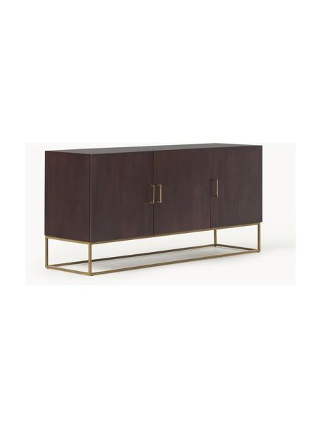 Aparador de madera maciza Lyle, Cuerpo: mango macizo, pintado, Parte trasera: tablero de fibras de dens, Madera de mango, dorado, An 150 x F 72 cm