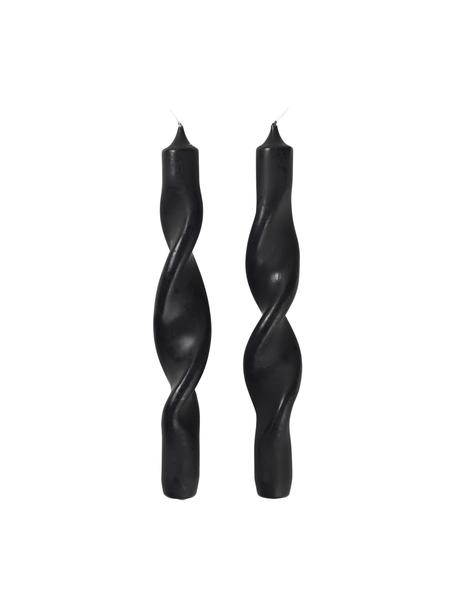 Candela a bastoncino Twist 2 pz, Paraffina, Nero, Ø 2 x Alt. 23 cm