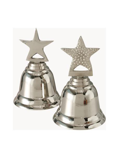 Komplet dekoracji z metalu Liselle, 2 elem., Aluminium powlekane, Odcienie srebrnego, Ø 7 x W 11 cm