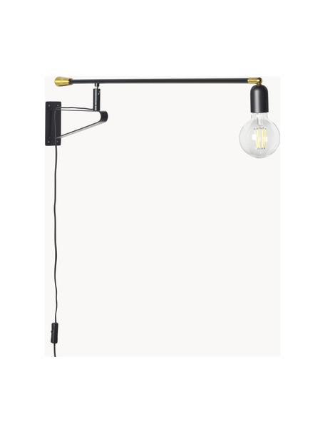 Nastavitelné nástěnné svítidlo Danon, Černá, zlatá, Š 83 cm, D 200 cm