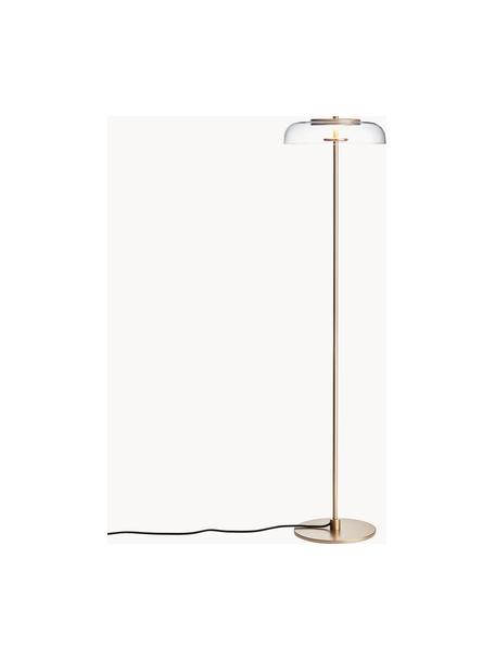 Kleine mundgeblasene LED-Stehlampe Blossi, dimmbar, Lampenschirm: Glas, mundgeblasen, Goldfarben, Transparent, H 120 cm