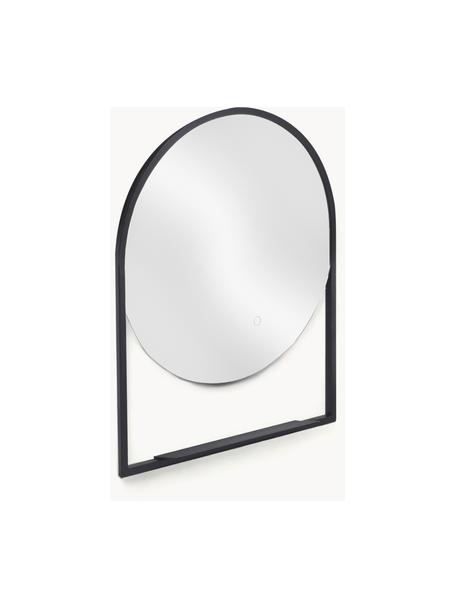 Miroir mural LED Cassiopea, Noir, larg. 60 x haut. 75 cm