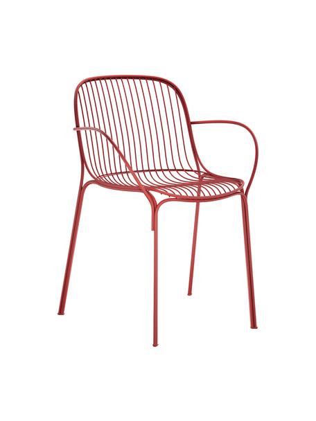 Záhradná stolička s opierkami Hiray, Pozinkovaná oceľ, lakovaná, Hrdzavočervená, Š 46 x H 55 cm