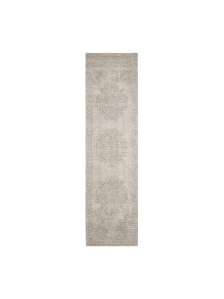 Ručne tkaný ženilkový behúň vo vintage štýle Nalia, Krémová, Š 80 x D 300 cm