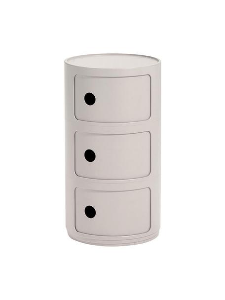 Mesa auxiliar de diseño Componibili, 3 módulos, 100% biopolímero de materias primas renovables, Beige mate, Ø 32 x Al 59 cm