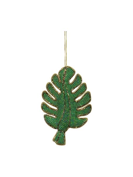 Adornos navideños Leaf, 2 uds., Verde, dorado, An 9 x Al 14 cm