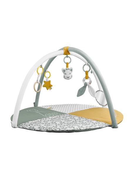 Tappeto per gattonare con arco di gioco Sophie la girafe 2 pz, 90% poliestere, 10% cotone, Bianco, giallo, verde salvia, Ø 90 x Alt. 53 cm