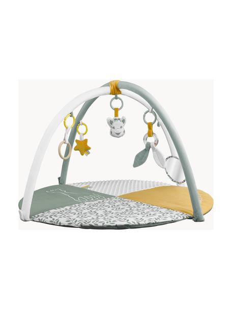 Krabbeldecke Sophie la girafe mit Spielbogen, 2-tlg., 90 % Polyester, 10 % Baumwolle, Weiß, Gelb, Salbeigrün, Ø 90 x H 53 cm
