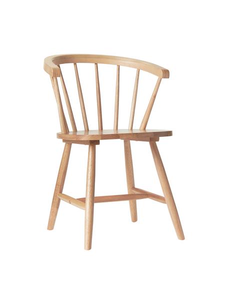 Chaise en bois Windsor Megan, 2 pièces, Bois d'hévéa, laqué, Bois clair, larg. 53 x prof. 52 cm