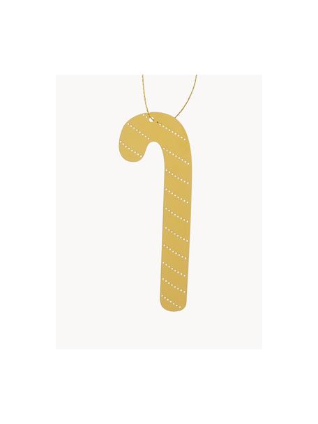 Baumanhänger Candy Cane, 4 Stück, Edelstahl, vermessingt, Goldfarben, B 5 x H 8 cm