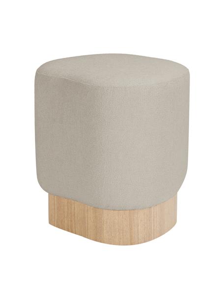 Puf bouclé Yves, Tapicerka: 100% poliester Dzięki tka, Korpus: sklejka eukaliptusowa, pł, Szary bouclé, S 43 x W 47 cm
