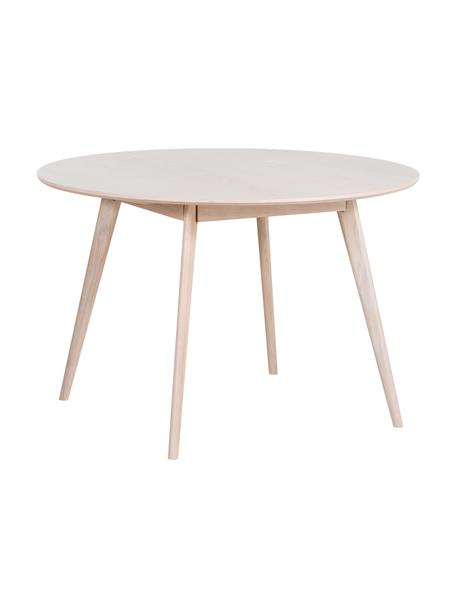 Okrúhly jedálenský stôl Yumi, Ø 115 cm, Dubové drevo, masívne a bielené, Bielené dubové drevo, Ø 115 x V 74 cm