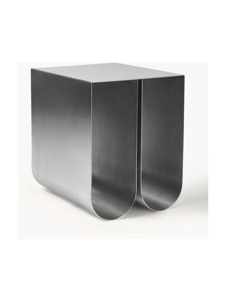 Table d'appoint en métal Curved, Acier inoxydable, Argenté, larg. 26 x haut. 36 cm