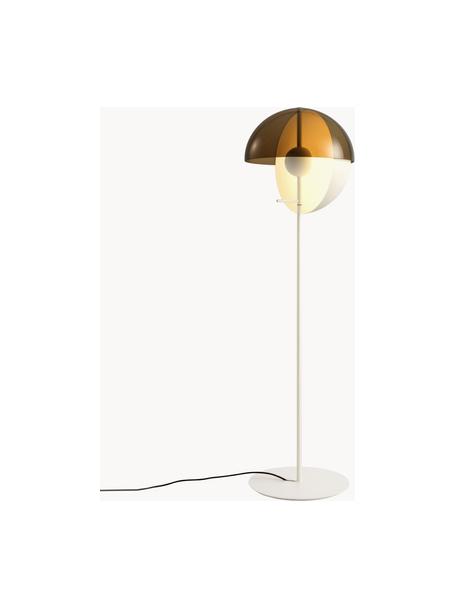 Kleine dimmbare LED-Stehlampe Theia, Lampenschirm: Acrylglas, Metall, beschi, Weiss, Taupe, H 116 cm