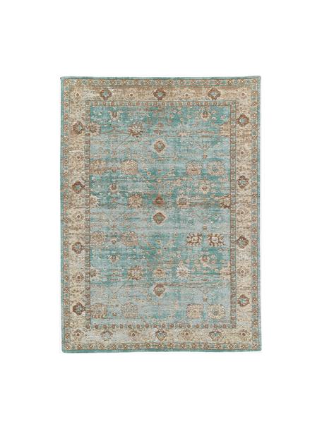 Ręcznie tkany dywan szenilowy Rimini, Turkusowy zielony, beżowy, brązowy, S 120 x D 180 cm (Rozmiar S)