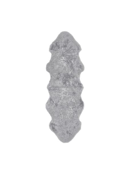 Tappeto in pelle di pecora liscia Oslo, Retro: 100% pelle rivestita senz, Grigio chiaro, Larg. 60 x Lung. 180 cm