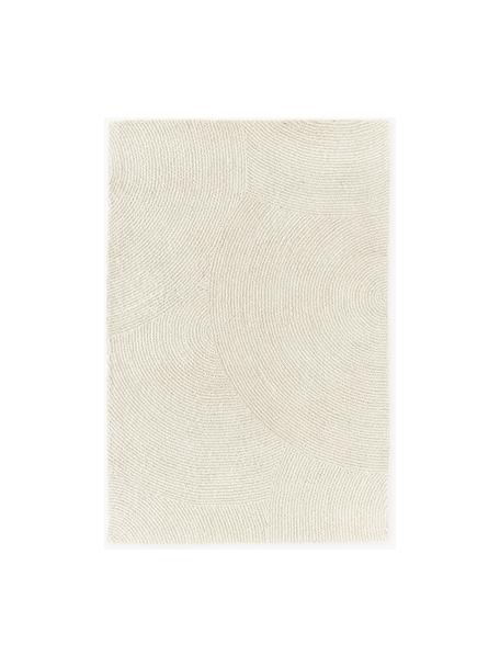 Tappeto tessuto a mano a pelo corto realizzato con materiali riciclati Eleni, Bianco latte, Larg. 120 x Lung. 180 cm (taglia S)